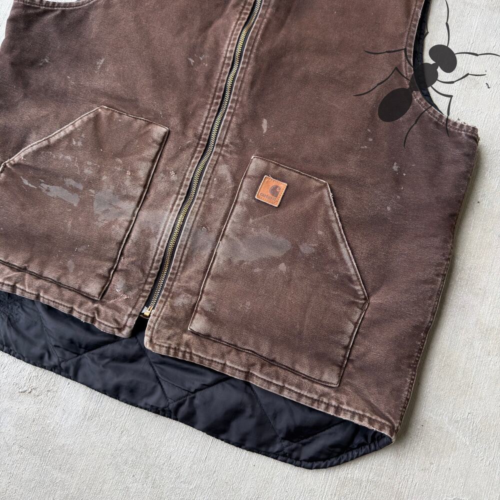 Carhartt V02 Dkb Brown Work Wear Vest - Gem